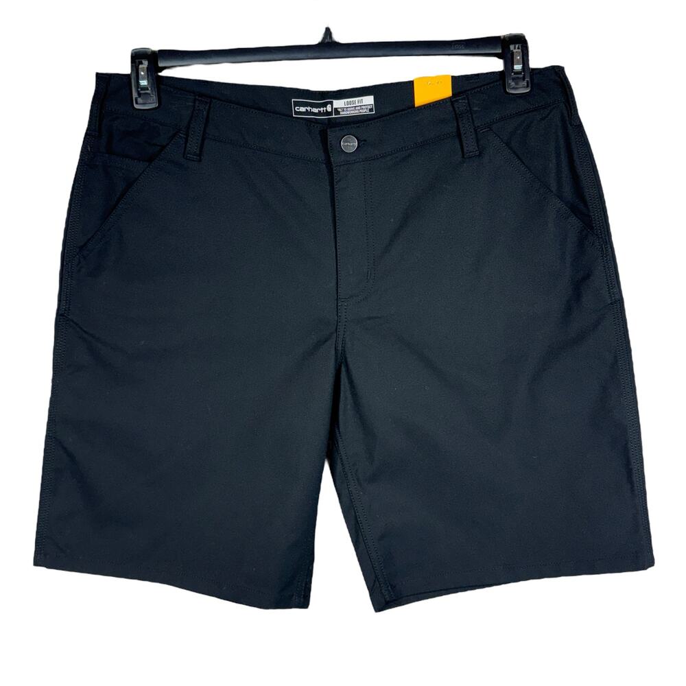 Carhartt SZ 18 Canvas Work Shorts Rugged Flex Loose Fit Pockets High-Rise Black
